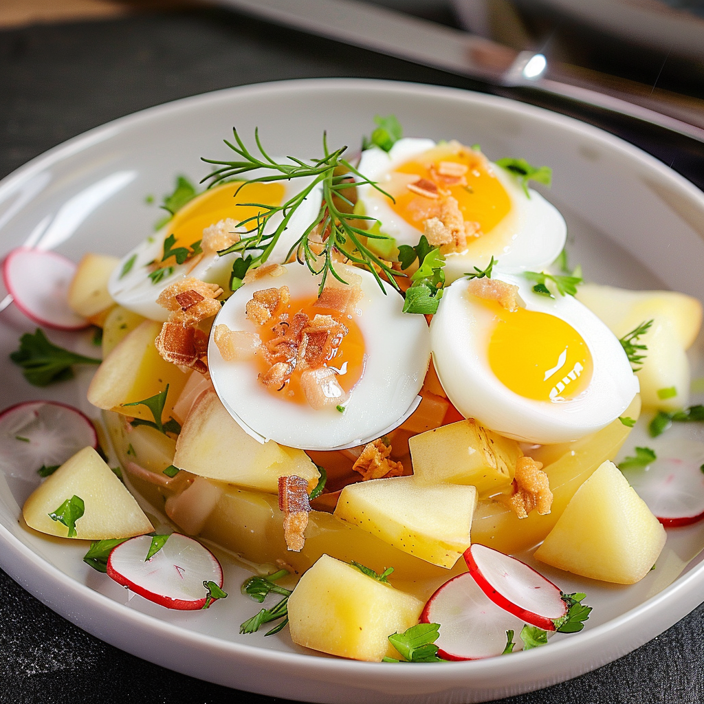 Recette de Salade de Pommes de Terre au Thon et Œufs Frais