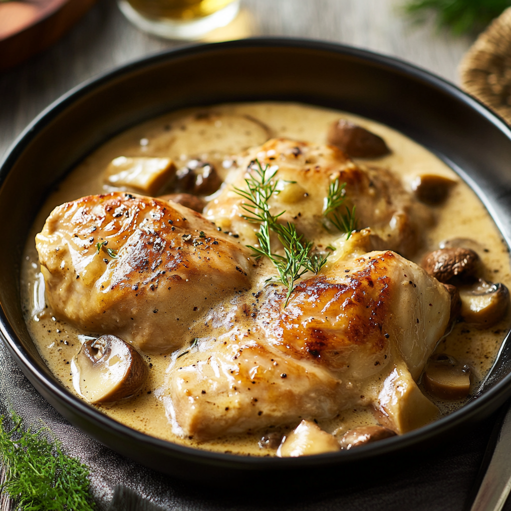 Poulet au Porto et Champignons depuis recettemoderne.com