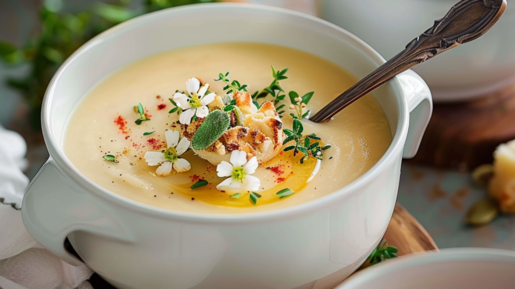 Recette de soupe crémeuse au chou-fleur