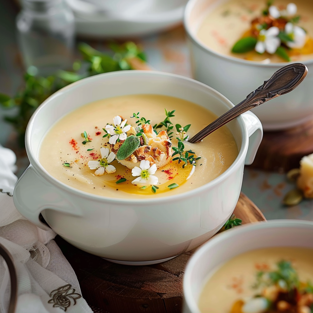 Recette de soupe crémeuse au chou-fleur