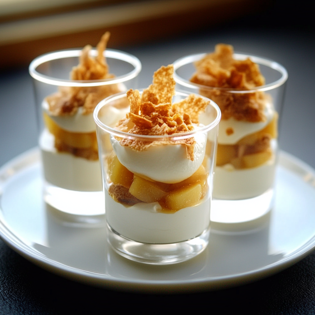 Verrines de fromage blanc aux pommes caramélisées