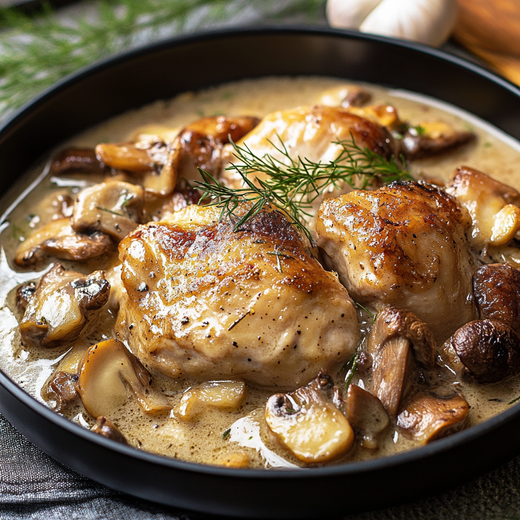 Poulet au Porto et Champignons depuis recettemoderne.com