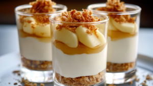 Verrines de fromage blanc aux pommes caramélisées