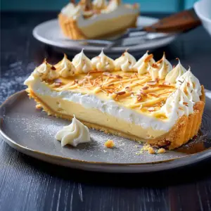 Tarte à la crème pâtissière à la noix de coco