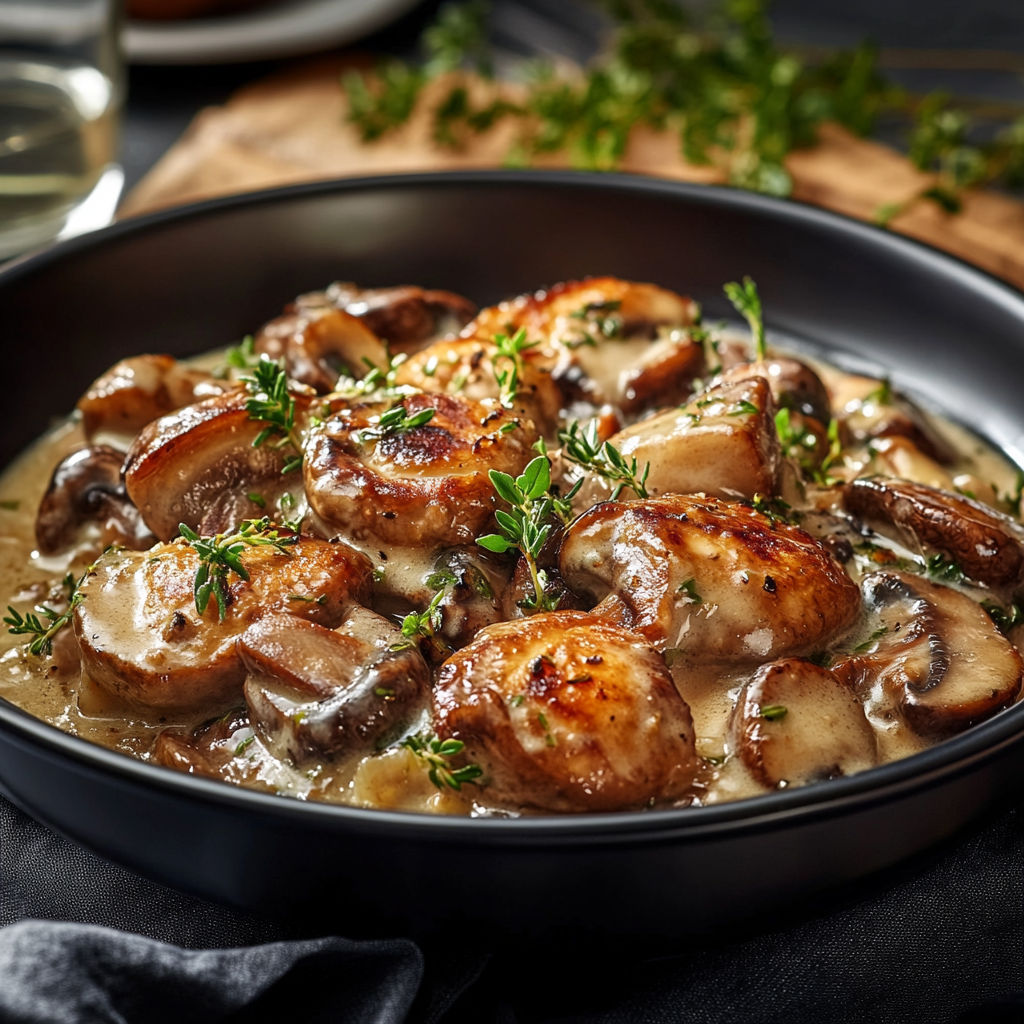 Fricassée de Volaille aux Champignons