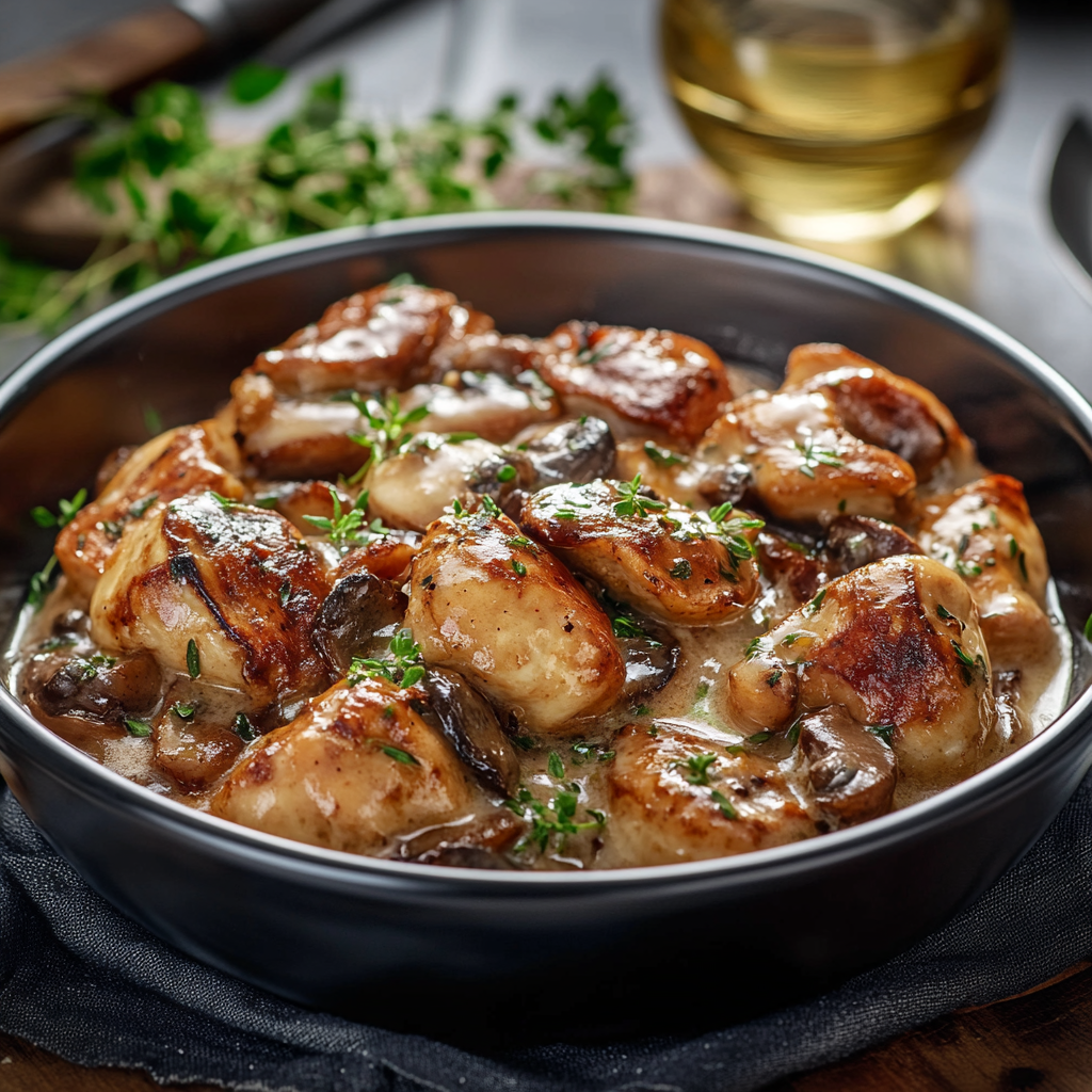 Fricassée de Volaille aux Champignons