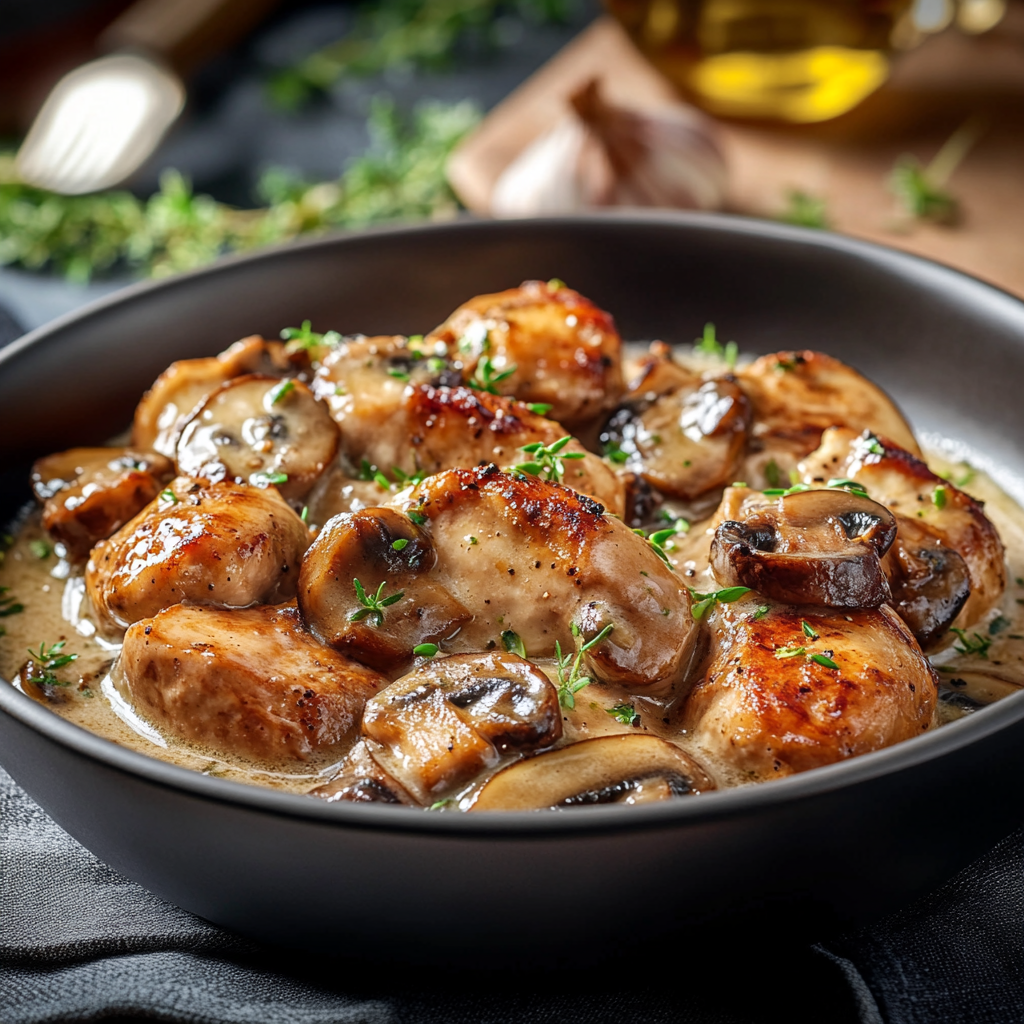 Fricassée de Volaille aux Champignons