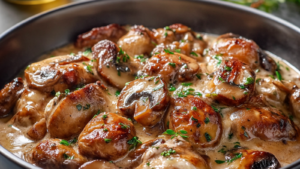 Fricassée de Volaille aux Champignons
