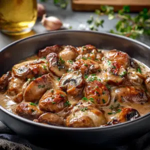 Fricassée de Volaille aux Champignons