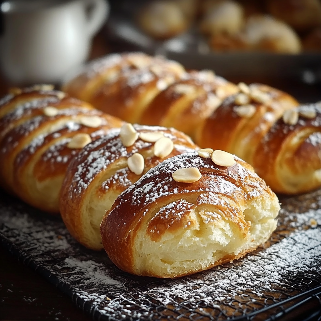 brioches à la crème et aux amandes