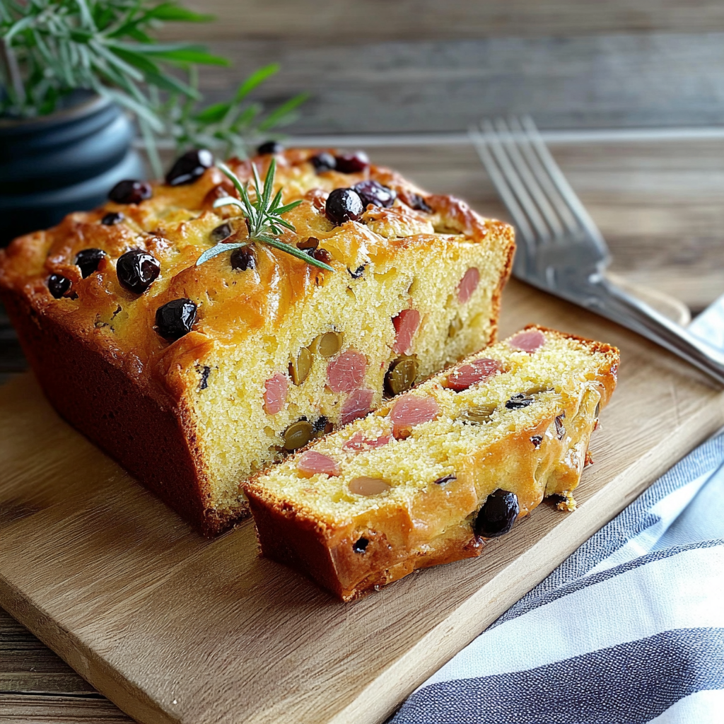 cake salé au jambon et aux olives