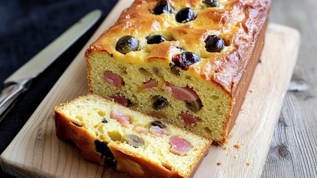 cake salé au jambon et aux olives
