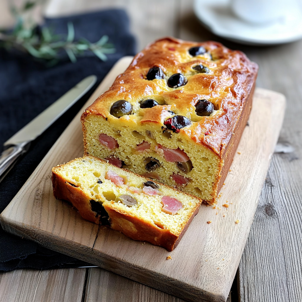 cake salé au jambon et aux olives