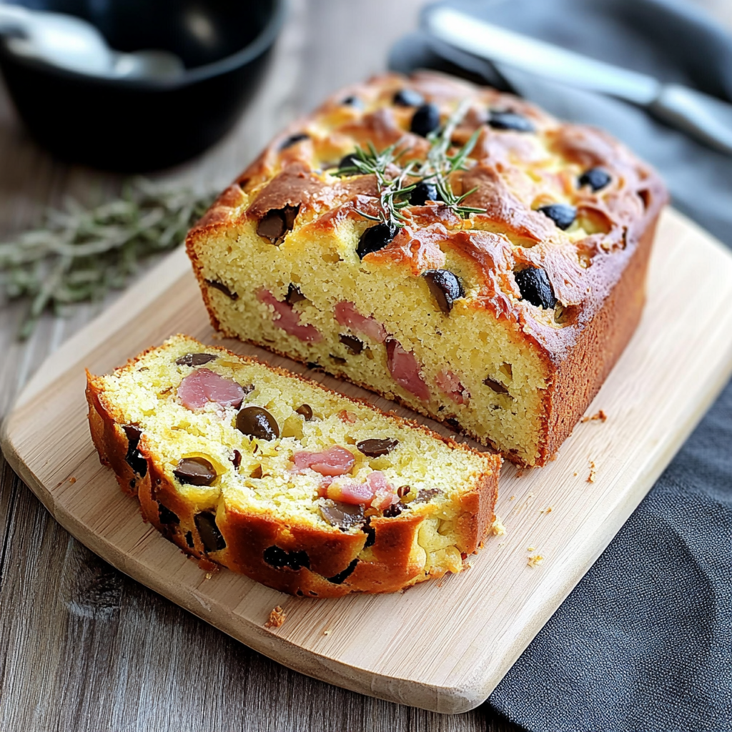 cake salé au jambon et aux olives