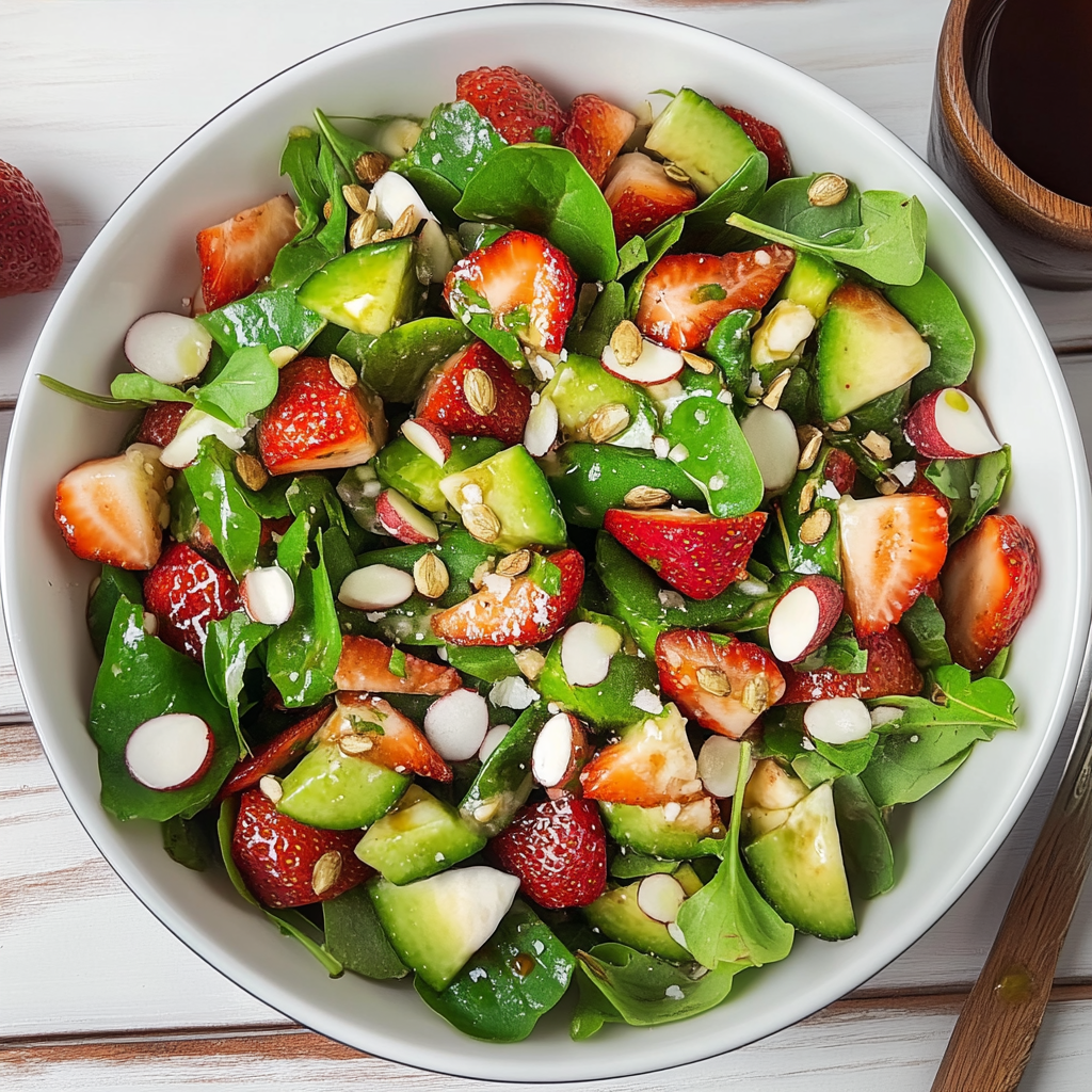 a Salade d'Épinards aux Fraises