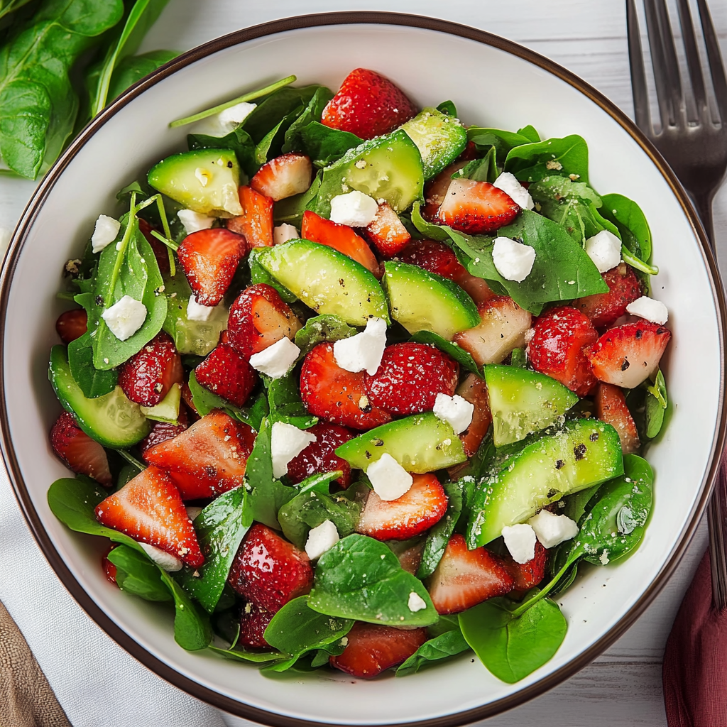 a Salade d'Épinards aux Fraises