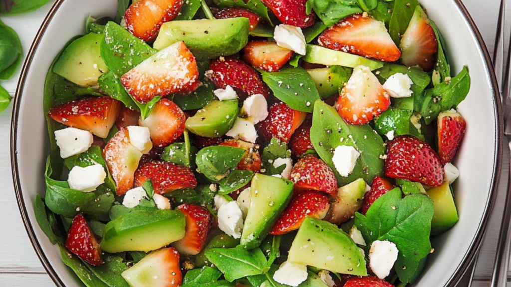 a Salade d'Épinards aux Fraises