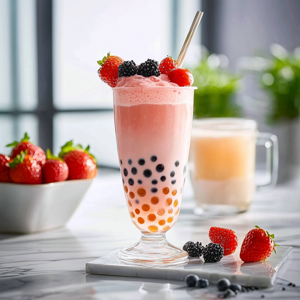 Recette de Bubble Tea à la Fraise: Fraîcheur Estivale Maison