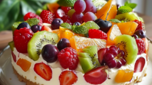 Gâteau au Fromage à la Salade de Fruits Depuis recettemoderne.com