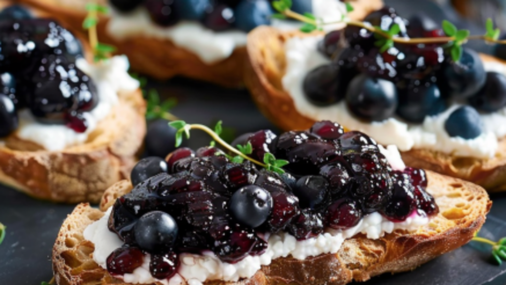 Recette Crostinis Chèvre Myrtilles Depuis recettemoderne.com