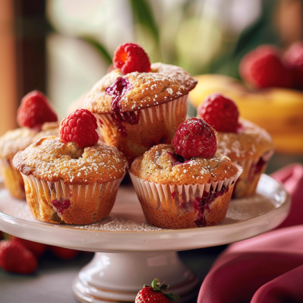 Muffins légers aux fraises depuis recettemoderne.com