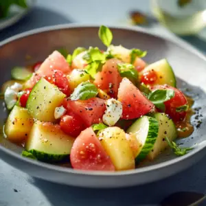 Salade fraise melon feta