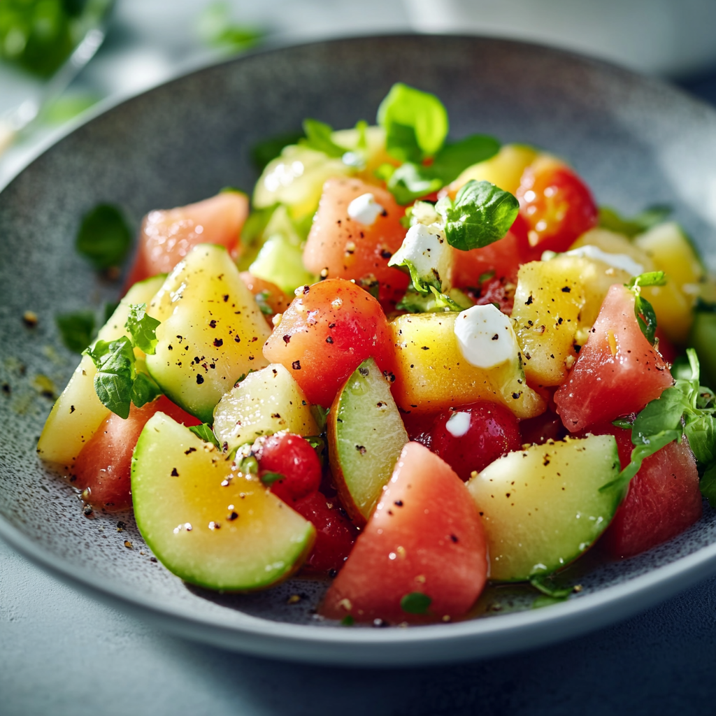 Salade fraise melon feta