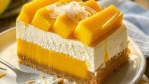 Cheesecake à la mangue Depuis recettemoderne.com