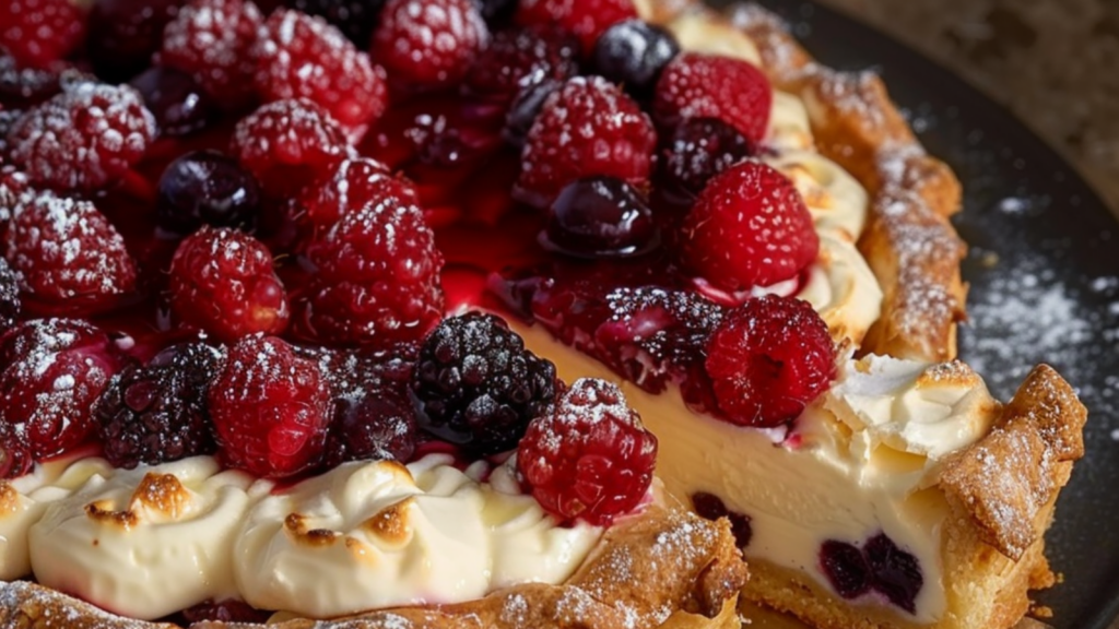 Tarte au Fromage Blanc et Fruits Rouges depuis recettemoderne.com