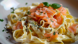 Tagliatelles au saumon fumé depuis recettemoderne.com