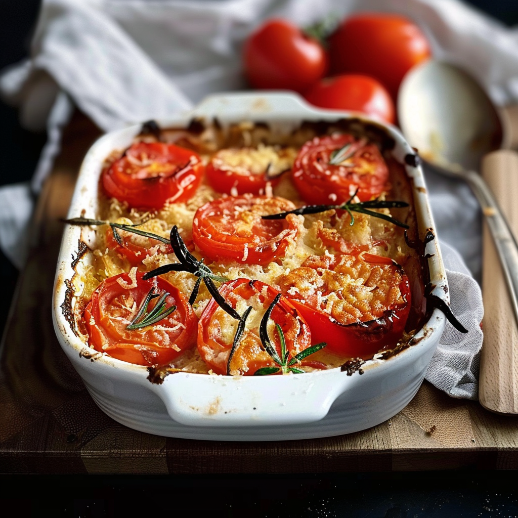 Gratin de Riz à la Tomate depuis recettemoderne.com
