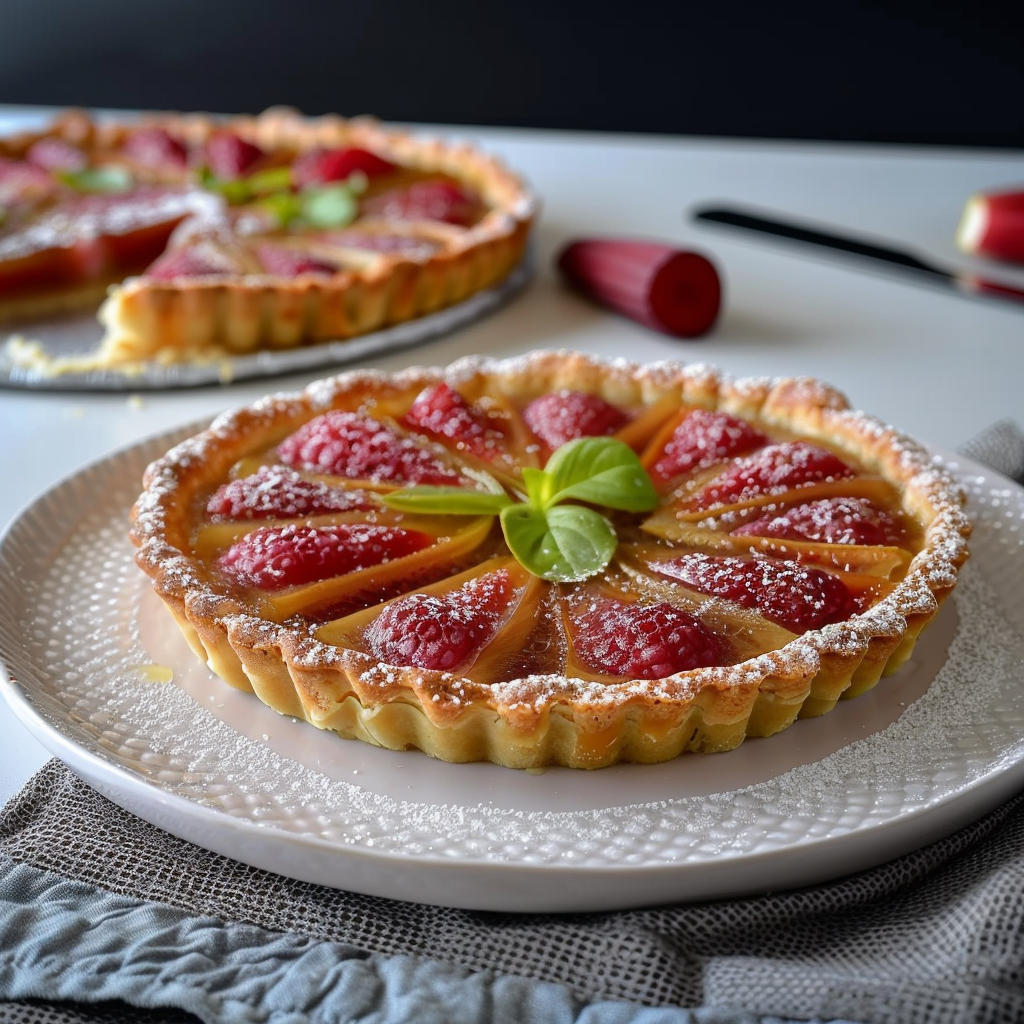 Tarte à la Rhubarbe depuis recettemoderne.com