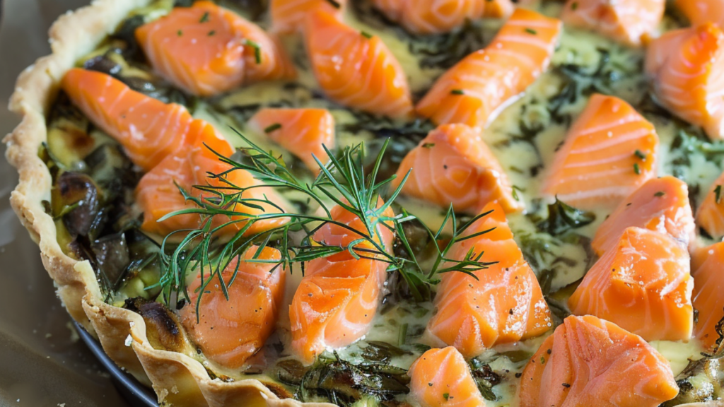 Tarte épinards saumon depuis recettemoderne.com