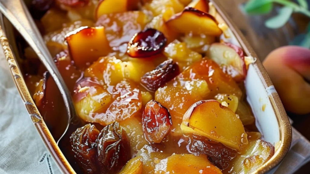 Far aux Pommes, Abricots et Raisins Secs depuis recettemoderne.com