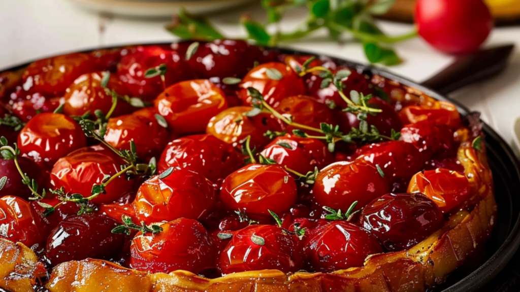 Tarte Tatin Tomates Cerises Herbes depuis recettemoderne.com