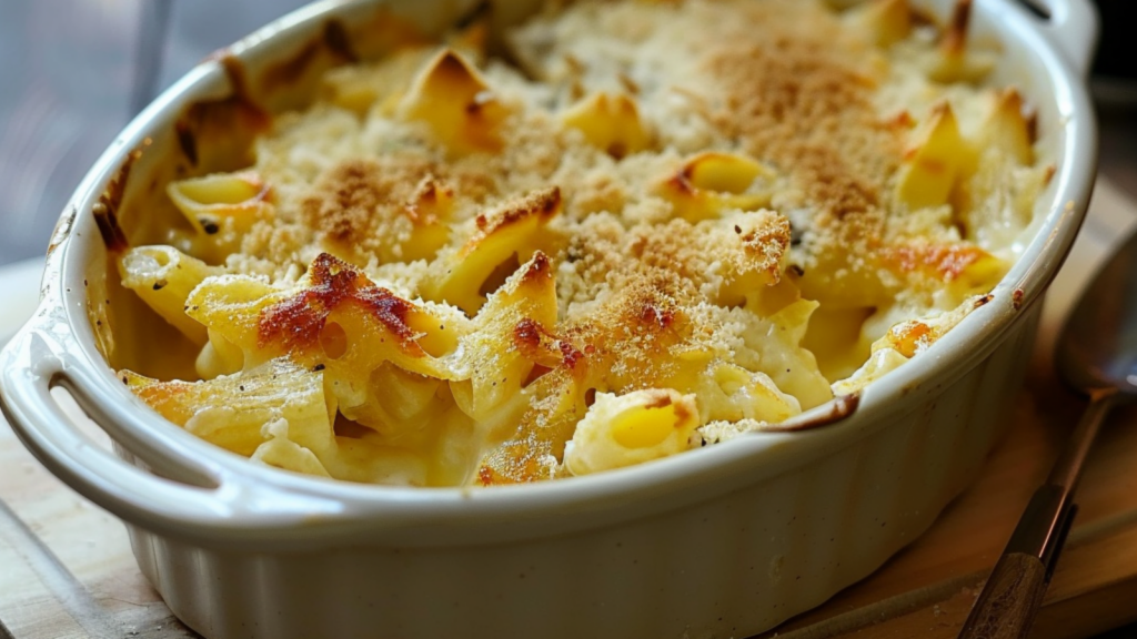 Gratin de pâtes depuis recettemoderne.com