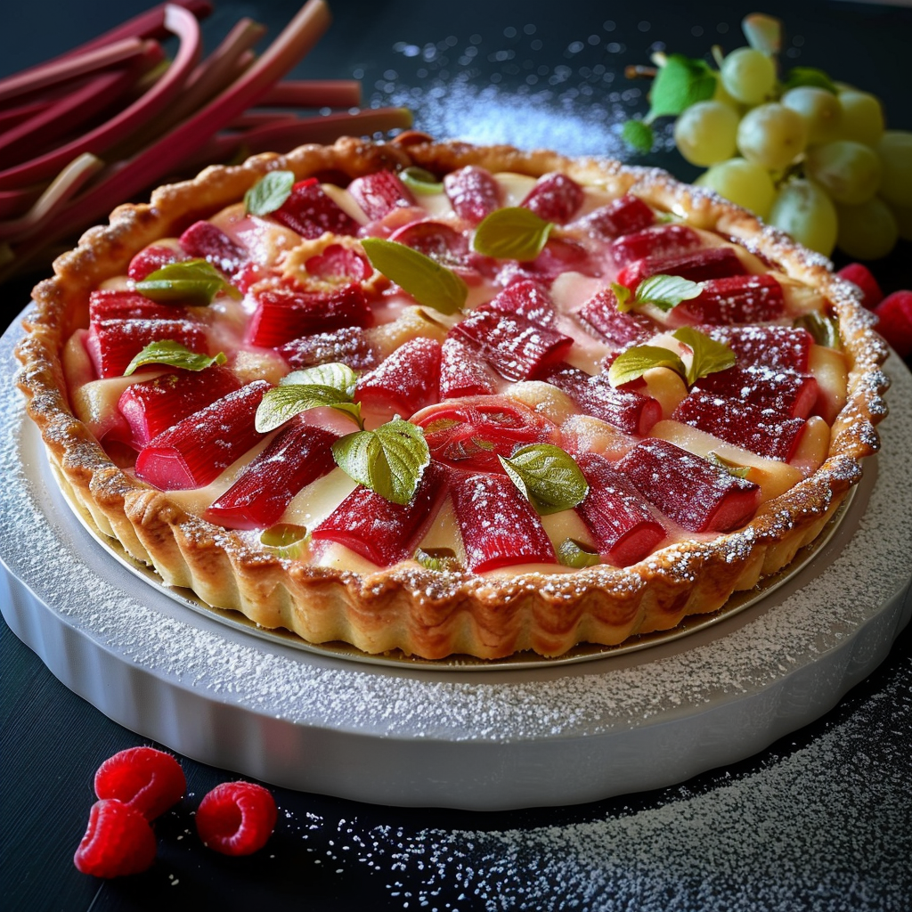 Tarte à la Rhubarbe depuis recettemoderne.com