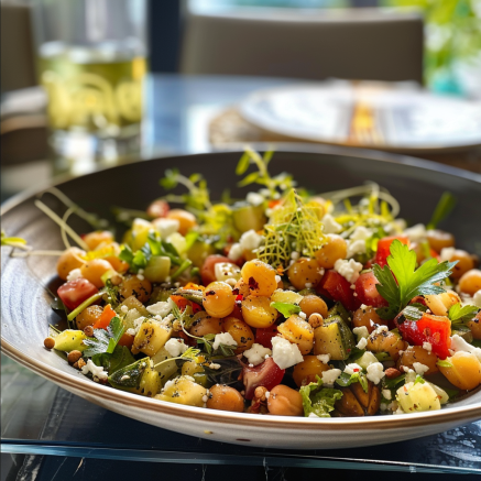 Salade de pois chiches grecque Depuis recettemoderne.com