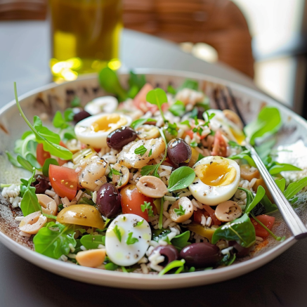 Salade de riz au thon et tomate Depuis recettemoderne.com