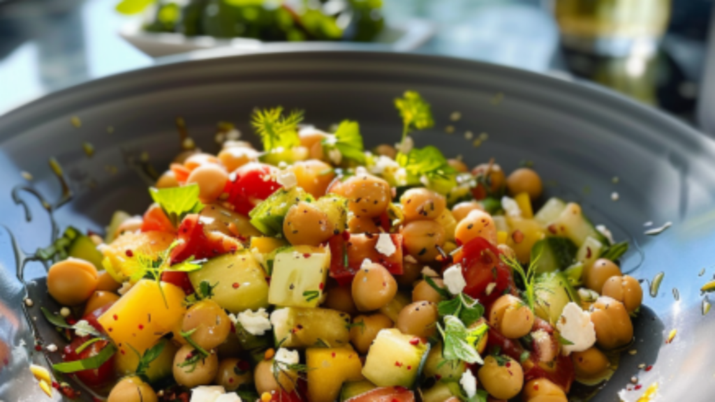 Salade de pois chiches grecque Depuis recettemoderne.com