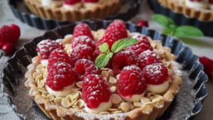 tartelettes aux amandes et framboises Depuis recettemoderne.com