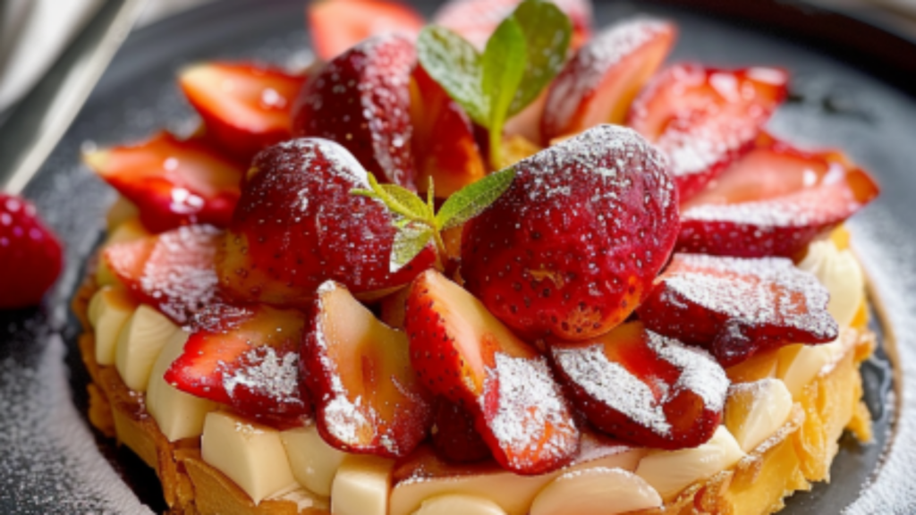 Gâteau aux Pêches et Fraises Depuis recettemoderne.com