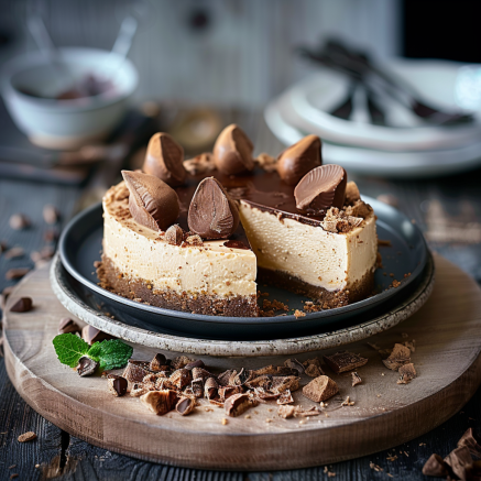 Cheesecake chocolat cacahuète Depuis recettemoderne.com