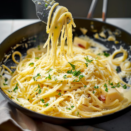 Spaghetti Crémeux aux Trois Fromages Depuis recettemoderne.com