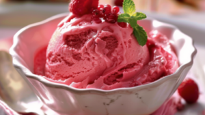 Crème glacée framboise Depuis recettemoderne.com