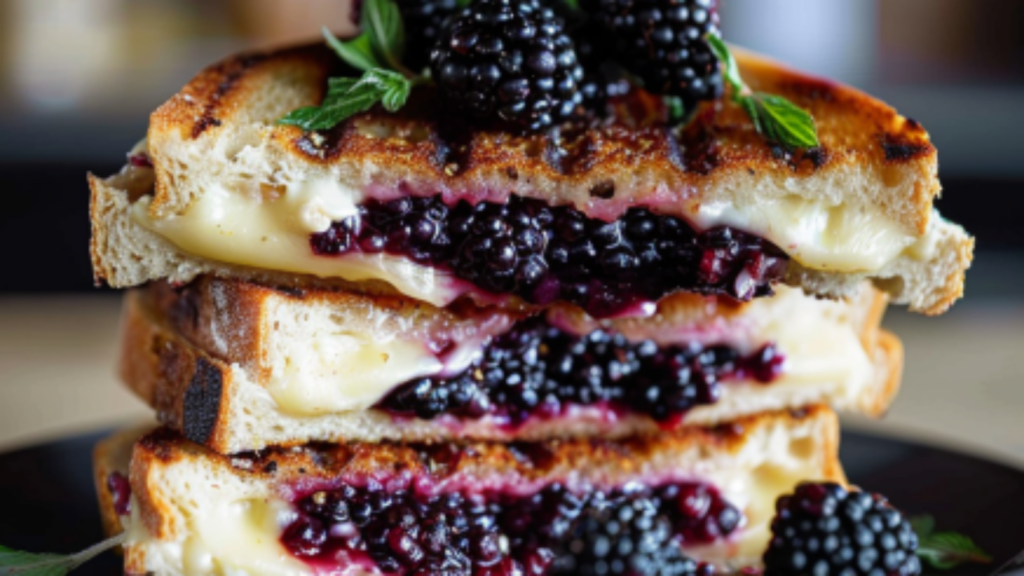 fromage grillé au chèvre et aux mûres Depuis recettemoderne.com