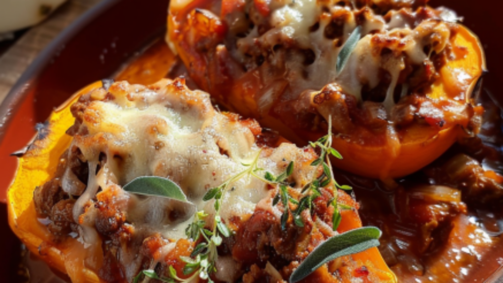 Butternut farcie à la bolognaise Depuis recettemoderne.com