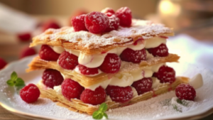 Millefeuille aux Framboises Depuis recette moderne.com