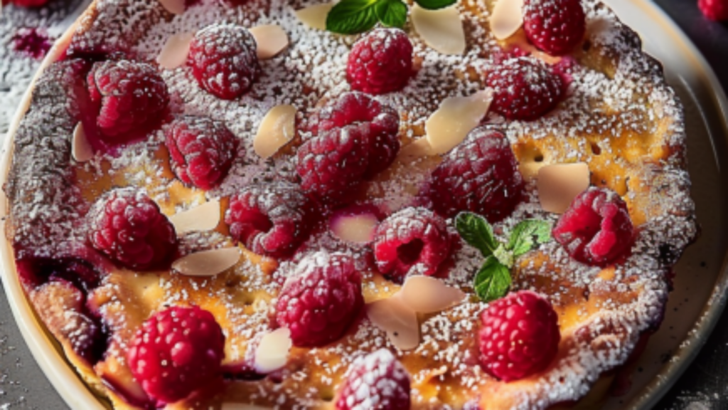Clafoutis framboises coco Depuis recettemoderne.com