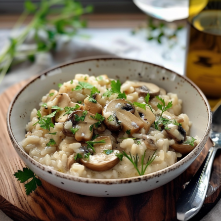 Risotto aux Champignons Depuis recettemoderne.com